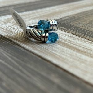 NWT, Premier Designs, Size 7, Silver Ring with Blue Crystals, not original box